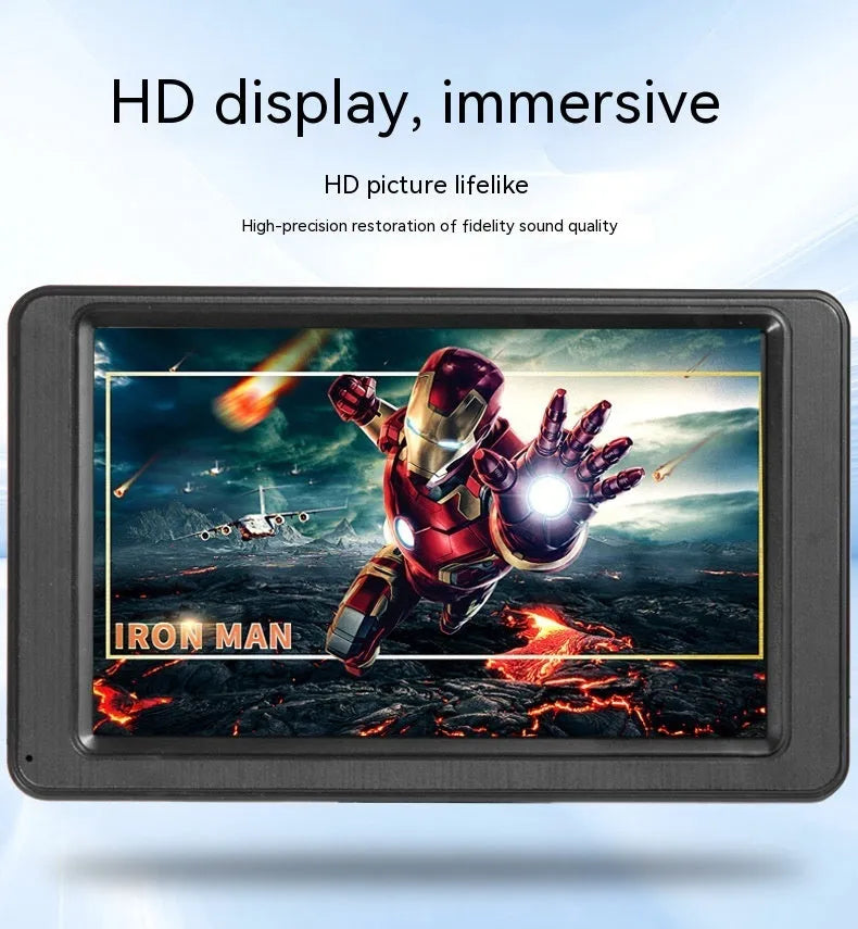 7-inch vehicle MP5 player with LCD screen and mounting bracket for car installation