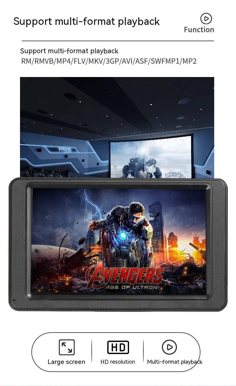 7-inch vehicle MP5 player with LCD screen and mounting bracket for car installation