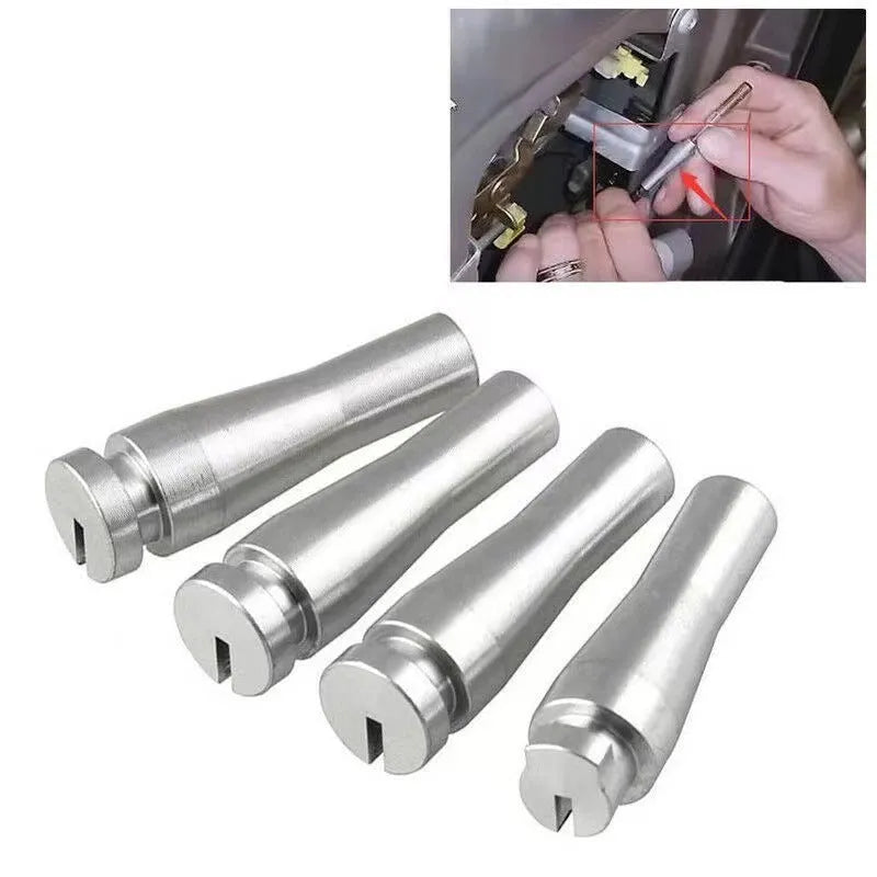 Four silver aluminium car lock cable repair parts for Ford F150 F250 F350 cab rear latch