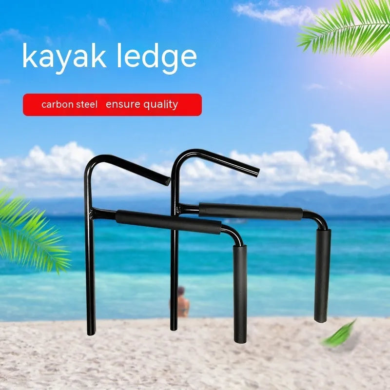Carbon steel kayak wall hanger storage rack with foam padding, dimensions 43cm wide