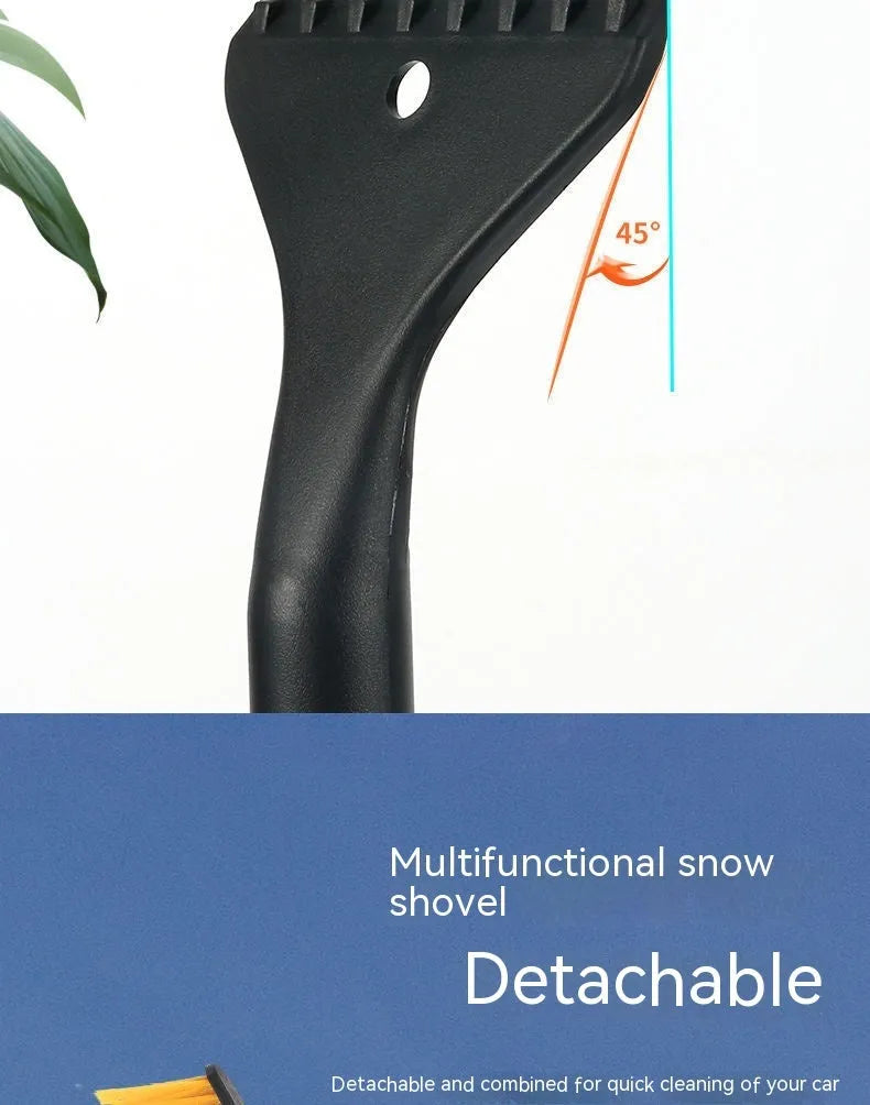 Blue telescopic car snow brush with long handle for winter vehicle snow removal