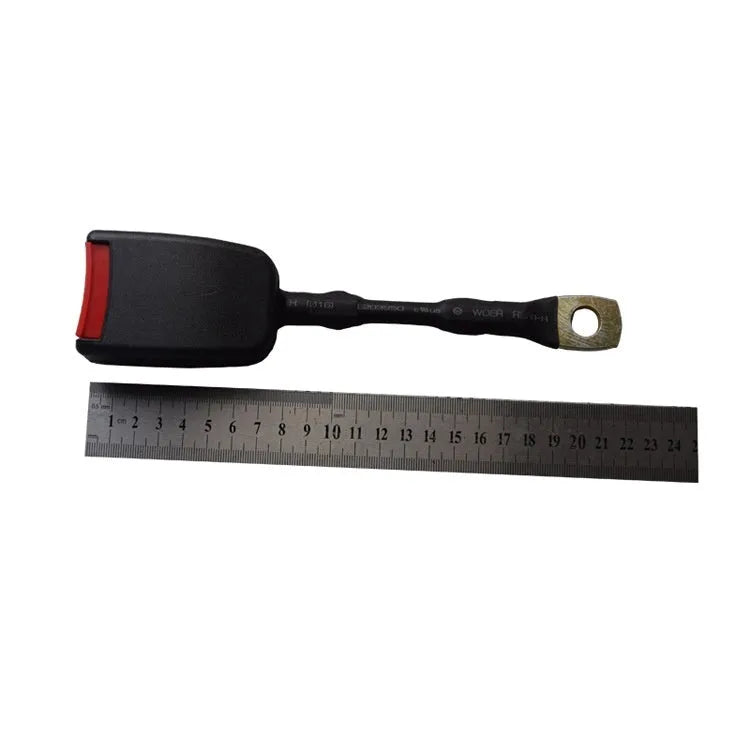Car seat belt buckle with 20cm steel wire base for 21cm insert width vehicle compatibility