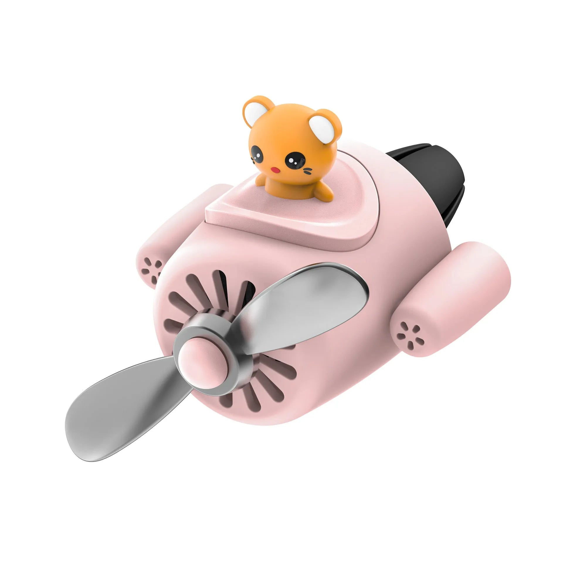 Cartoon airplane-shaped plastic car air vent aromatherapy clip in four colour options with fragrant slices.