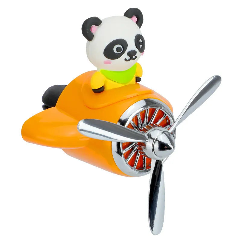 Cartoon airplane-shaped plastic car air vent aromatherapy clip in four colour options with fragrant slices.