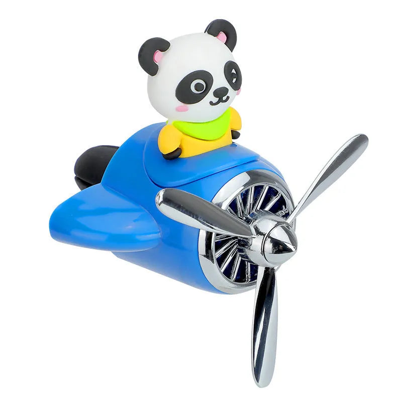 Cartoon airplane-shaped plastic car air vent aromatherapy clip in four colour options with fragrant slices.
