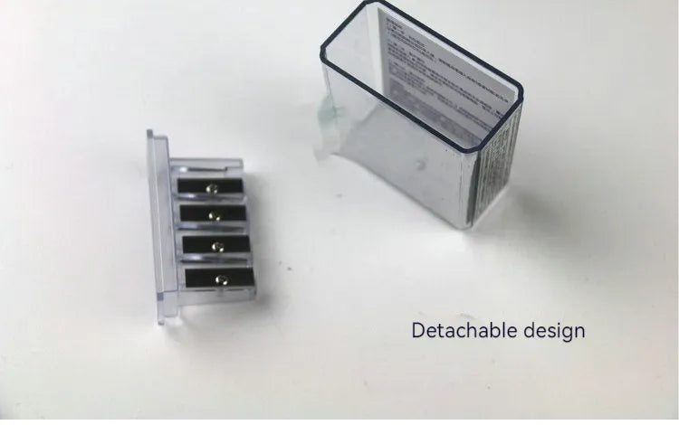 Geometric plastic four-hole pencil sharpener with screwdriver for blade replacement