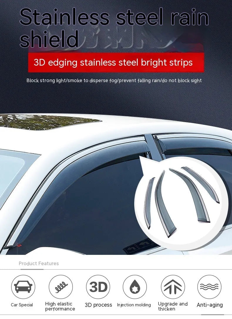Jeep Wrangler car window rain visor set in PVC material for 07-21 models