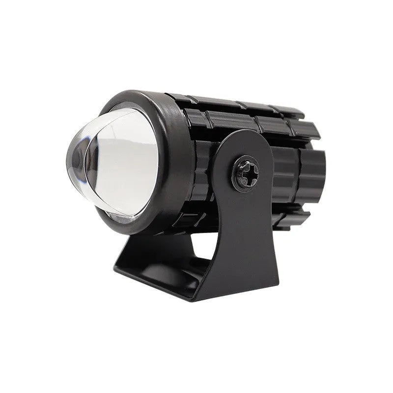 Aluminium and PC motorcycle spotlight with two-colour lens for 12V-80V electric vehicles.