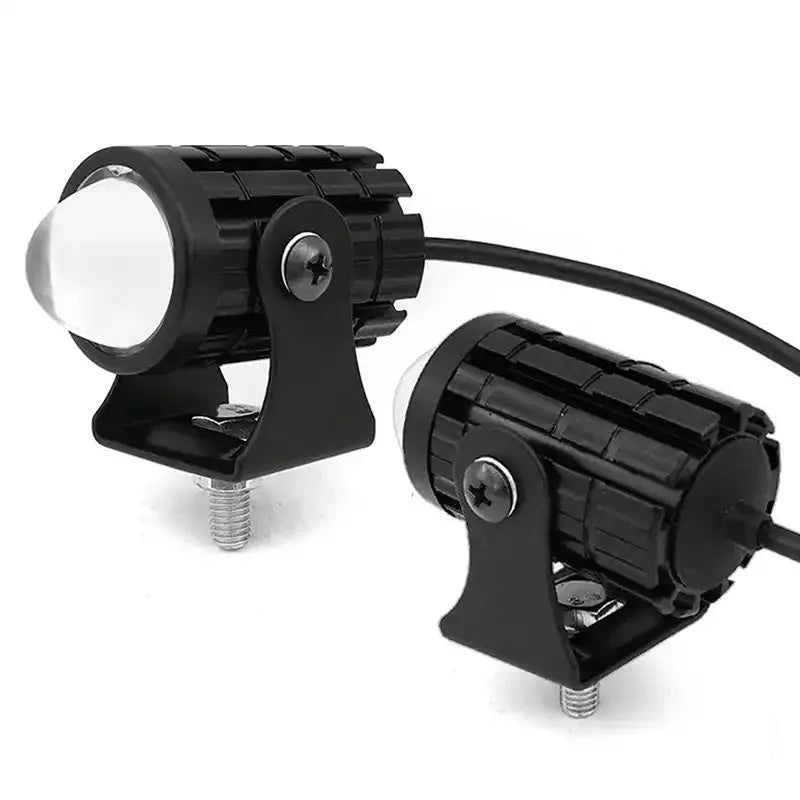 Aluminium and PC motorcycle spotlight with two-colour lens for 12V-80V electric vehicles.