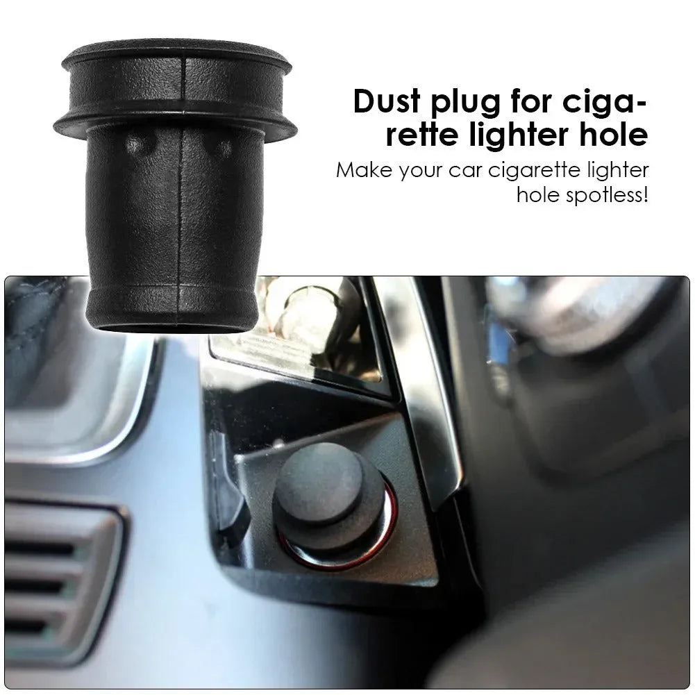 Black PVC car cigarette lighter dust plug measuring 33cm long