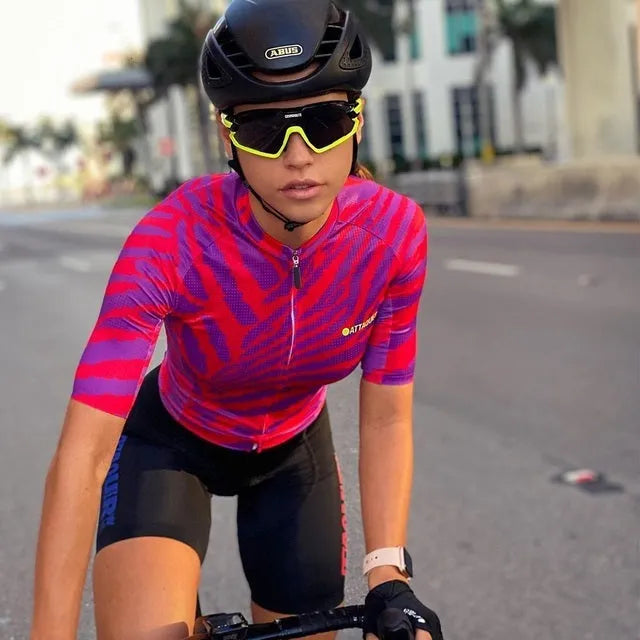 Women's Kaleidoscope cycling jersey and shorts set in multiple colour options
