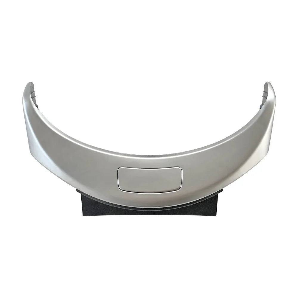 Electroplated replacement panel for Mercedes C-Class GLC-Class armrest button in silver, black, or carbon finish.