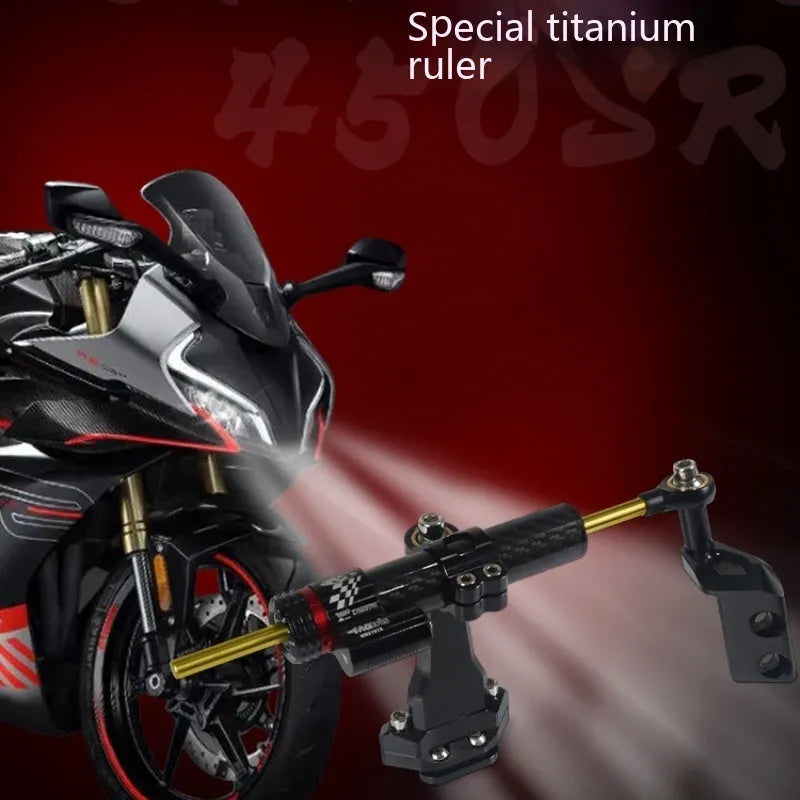 Titanium directional damper bracket with carbon fibre finish for Kawasaki motorcycle