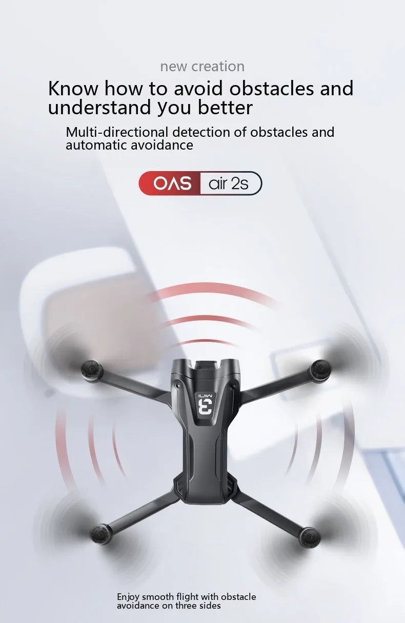 UAV optical flow dual camera drone with brushless motor in black plastic body