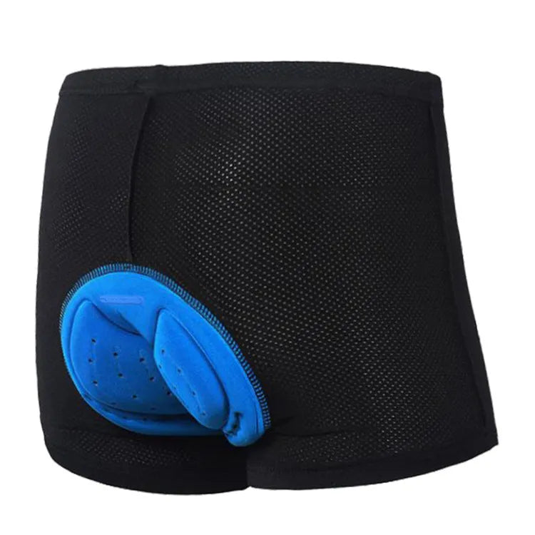 Black mesh Lycra cycling underwear shorts shown flat with silicone grip detail at hem