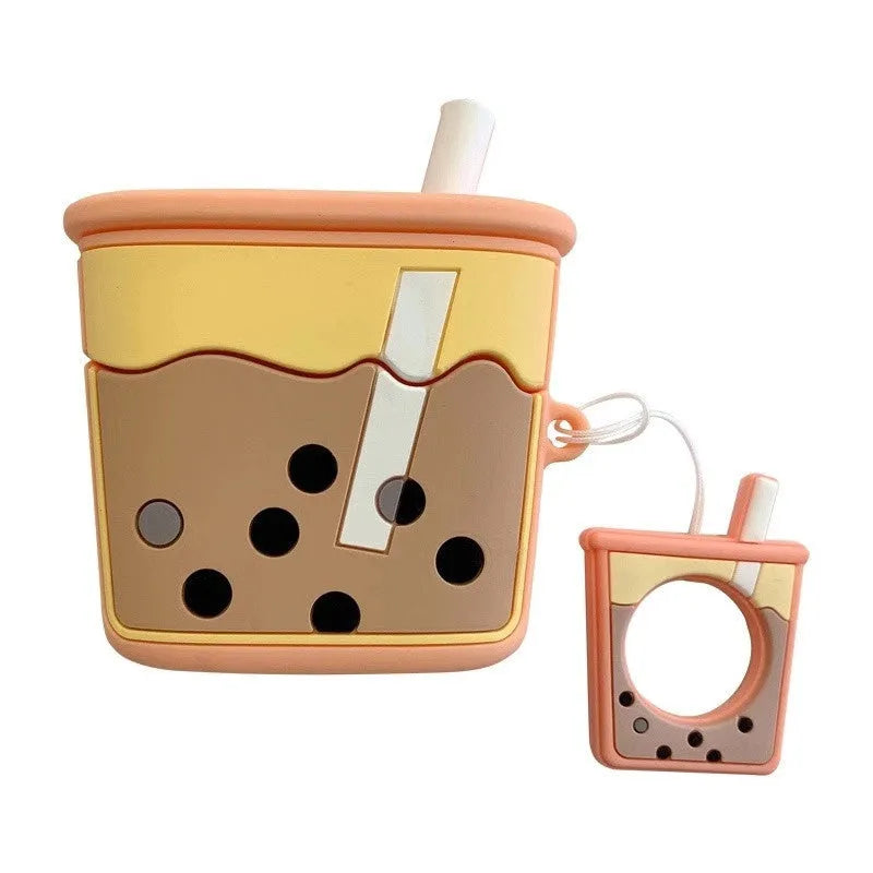 Pink, green, orange and purple silicone protective covers for Apple AirPods second generation wireless headset cases.