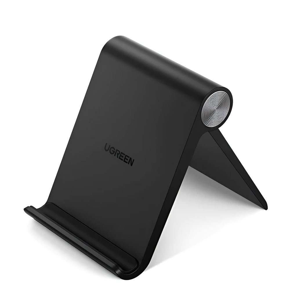 UGREEN portable phone holder showing adjustable clamp for 4-7.2 inch devices with lazy bracket mounting
