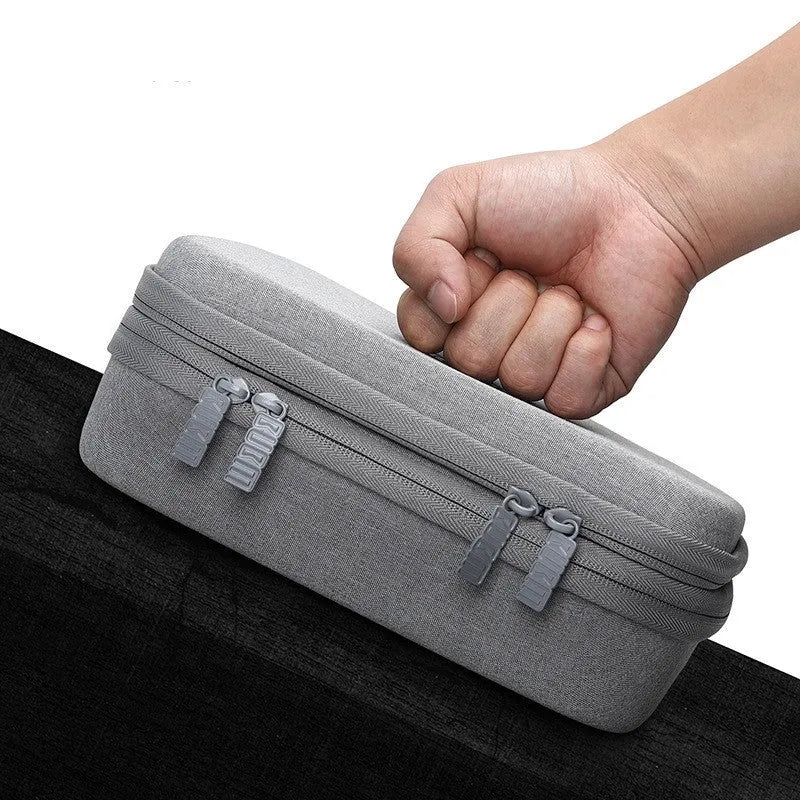 Black and Grey EVA digital storage bag for organising headphones and cables.