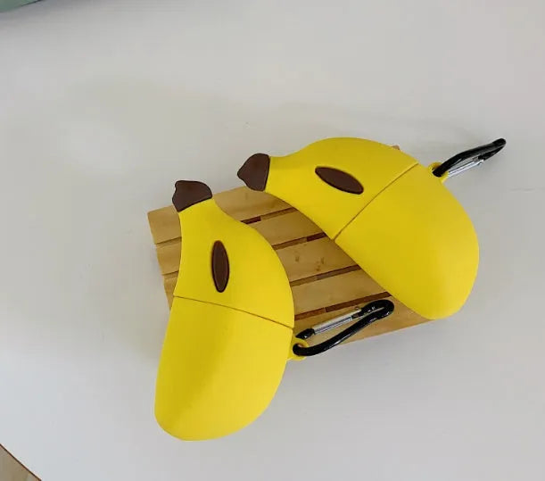 Yellow banana silicone protective case for AirPods Pro and AirPods 3rd generation wireless earbuds
