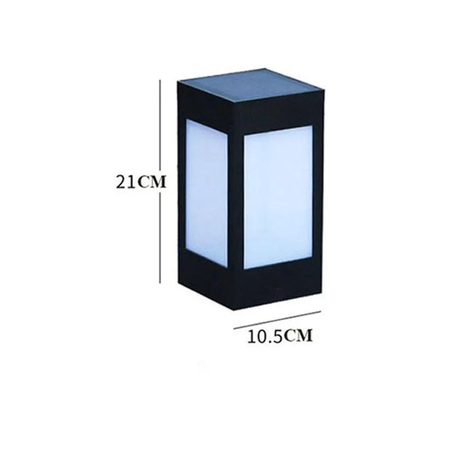 Solar garden light unit with solar panel and LED, shown as a lawn or wall headlight