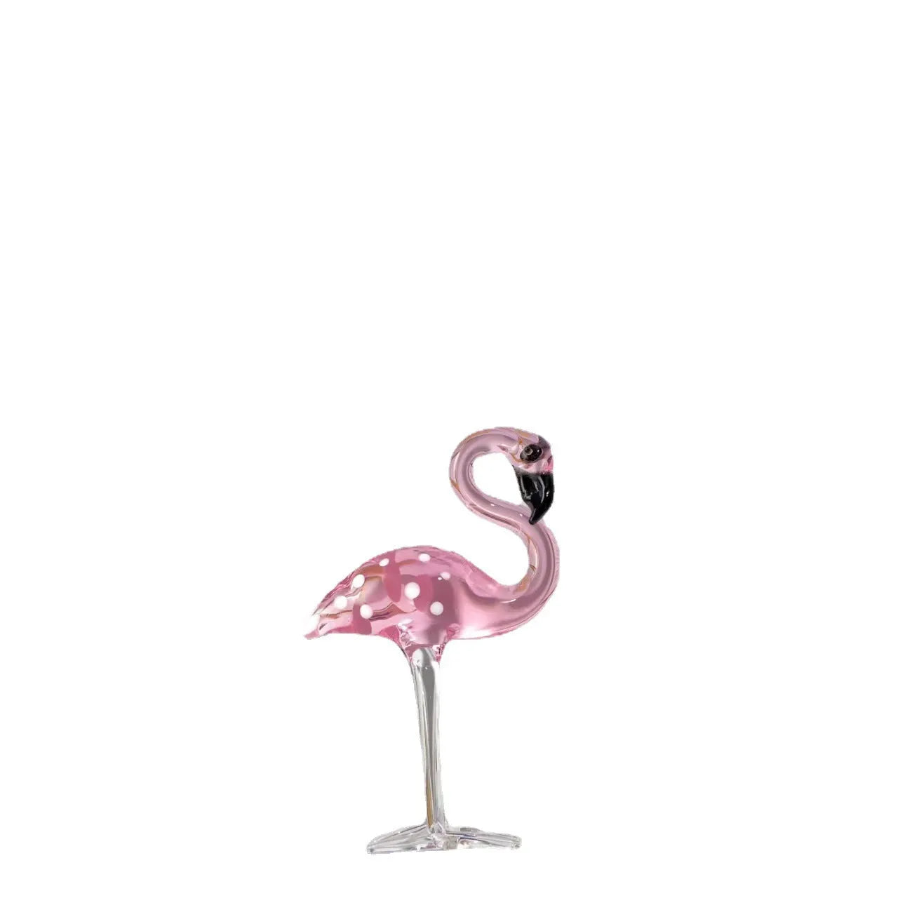Pink flamingo crystal decorative sculpture on table in modern simple style