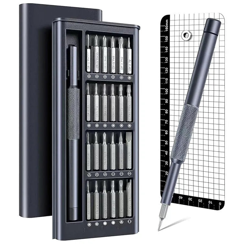 25-in-one magnetic screwdriver set with chrome vanadium steel bits and ABS handles for household repairs
