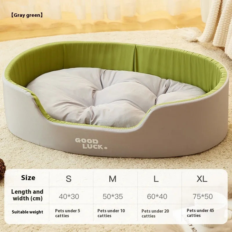 Four Seasons washable windproof cat nest in grey with PP cotton filling, upright walls, plush texture