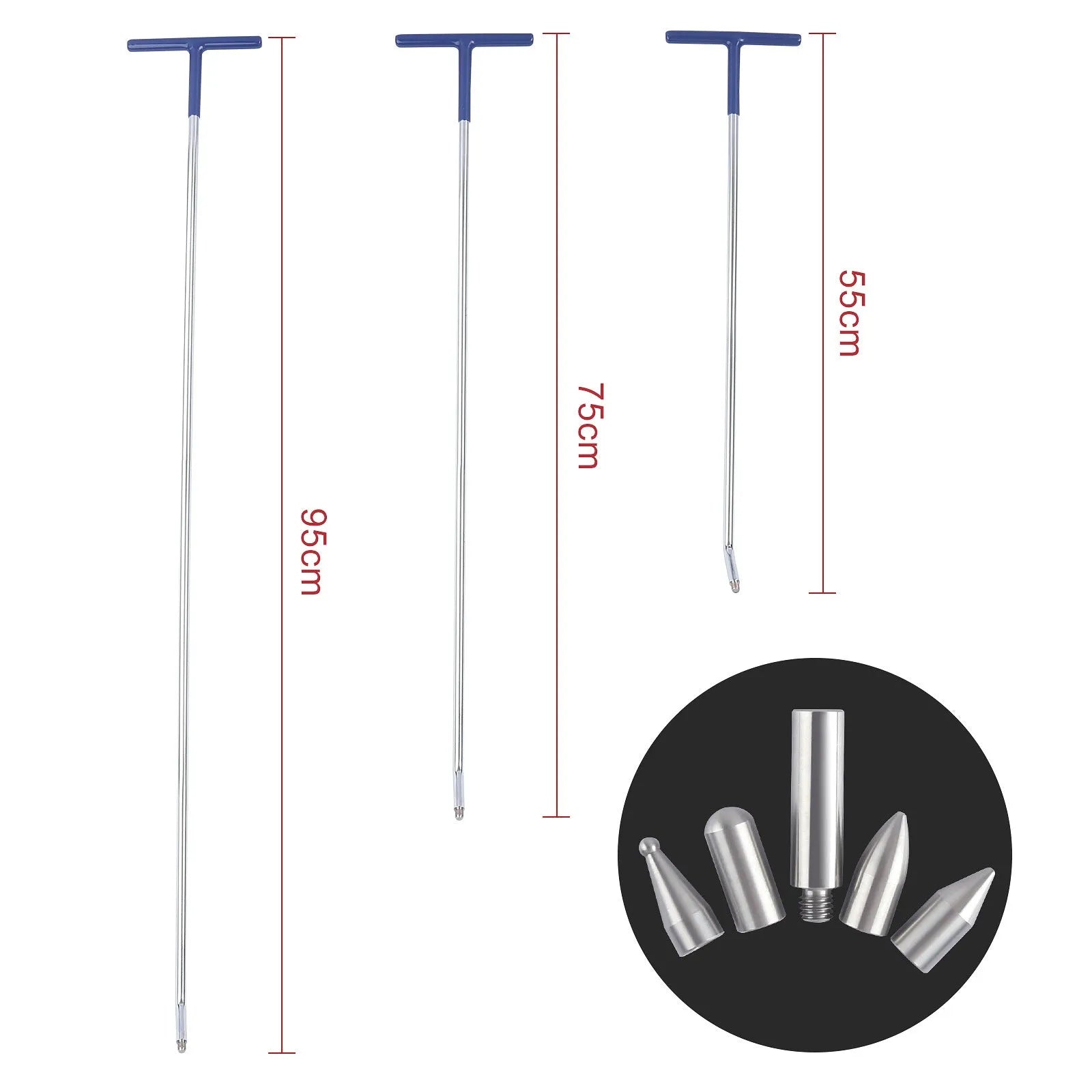 Three alloy steel car dent repair crowbar hooks for automotive body panel maintenance