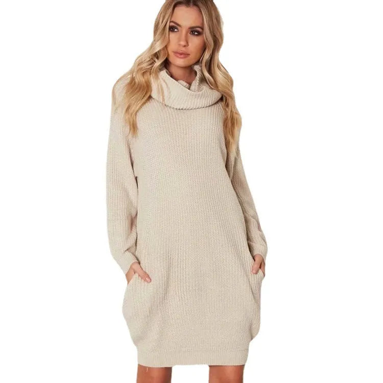Acrylic pullover sweater with lapel collar and front pocket in apricot colour showing slim fit silhouette