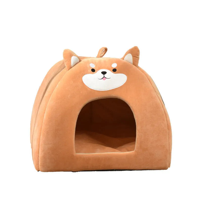 Warm cloth cat bed for autumn and winter available in three sizes with machine washable construction