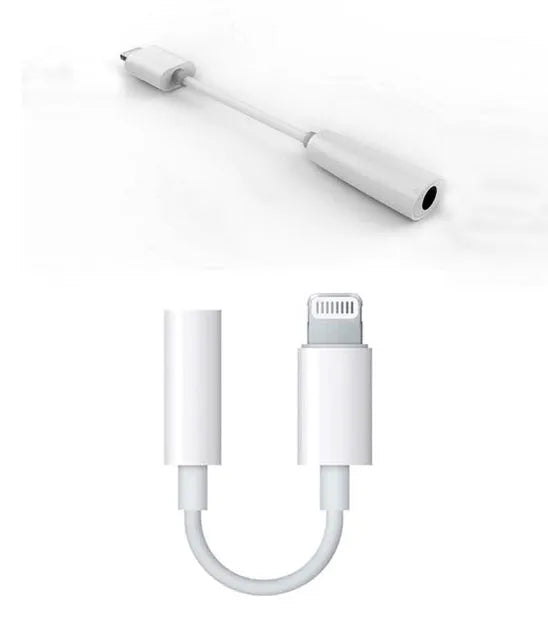 White Lightning to 3.5mm audio adapter cable with 8-pin connector for iPhone compatibility