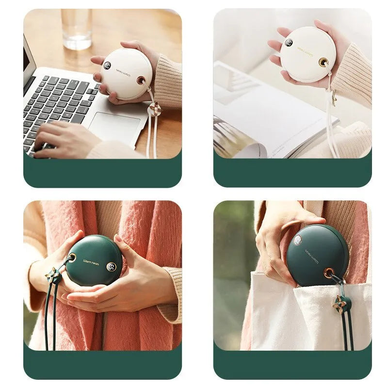 Green pink or white rectangular 5000mAh hand warmer power bank with digital display for phone charging