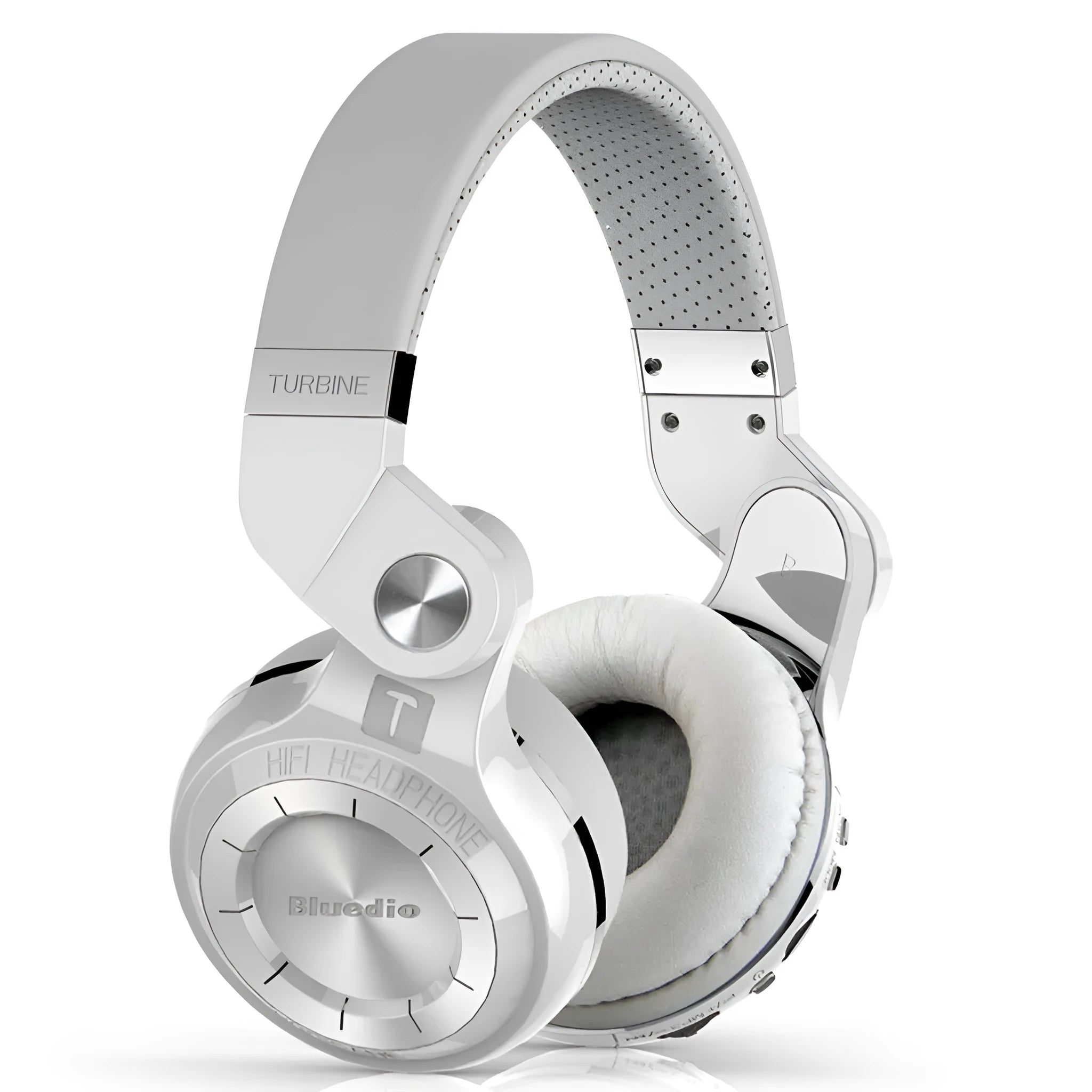 Black Bluetooth headset with head-mounted, bilateral stereo design.