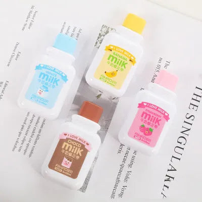 A bottle-shaped correction tape with cute patterns, showing the 6M tape length and curved design.