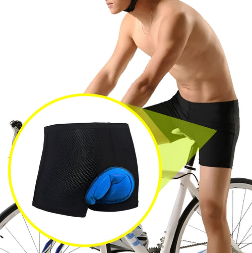 Black mesh Lycra cycling underwear shorts shown flat with silicone grip detail at hem