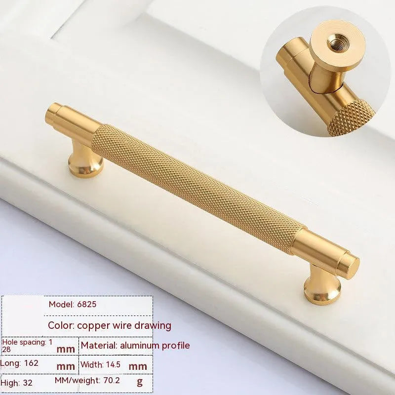 Brushed brass aluminium furniture handle with European design for cabinets and drawers