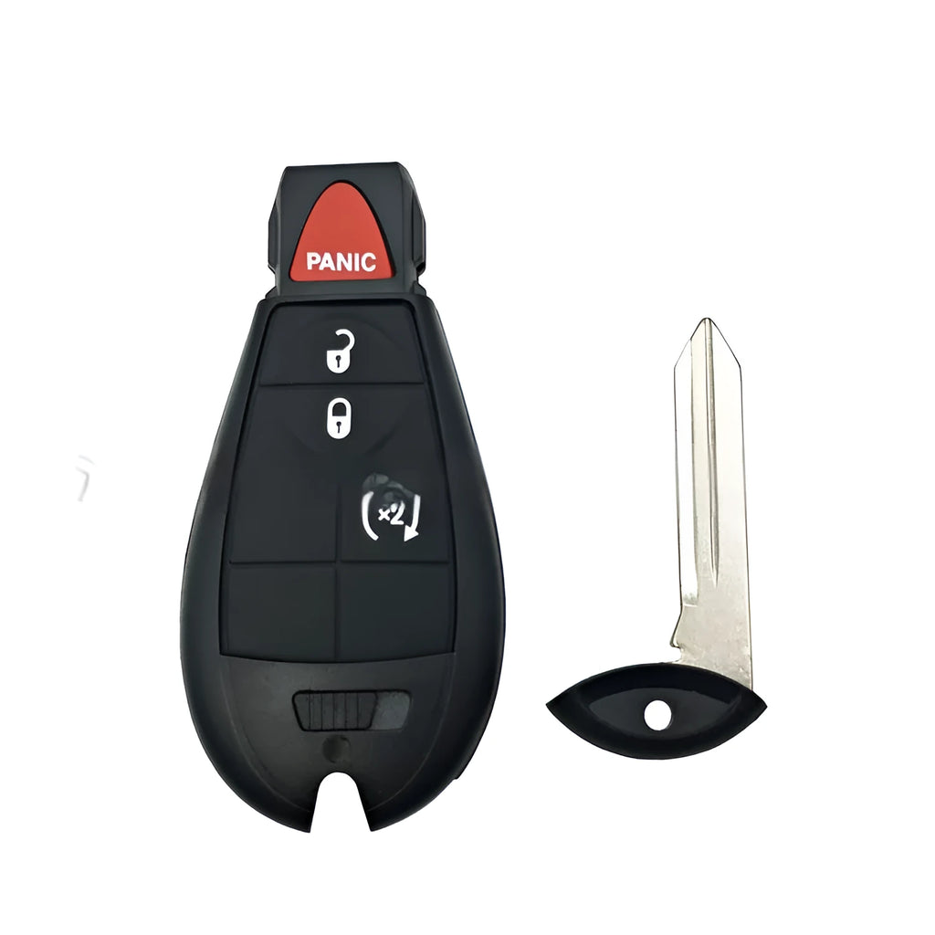 Dodge Chrysler car smart key shell replacement cover in ABS brass, dimensions 85mm by 42mm by 15mm