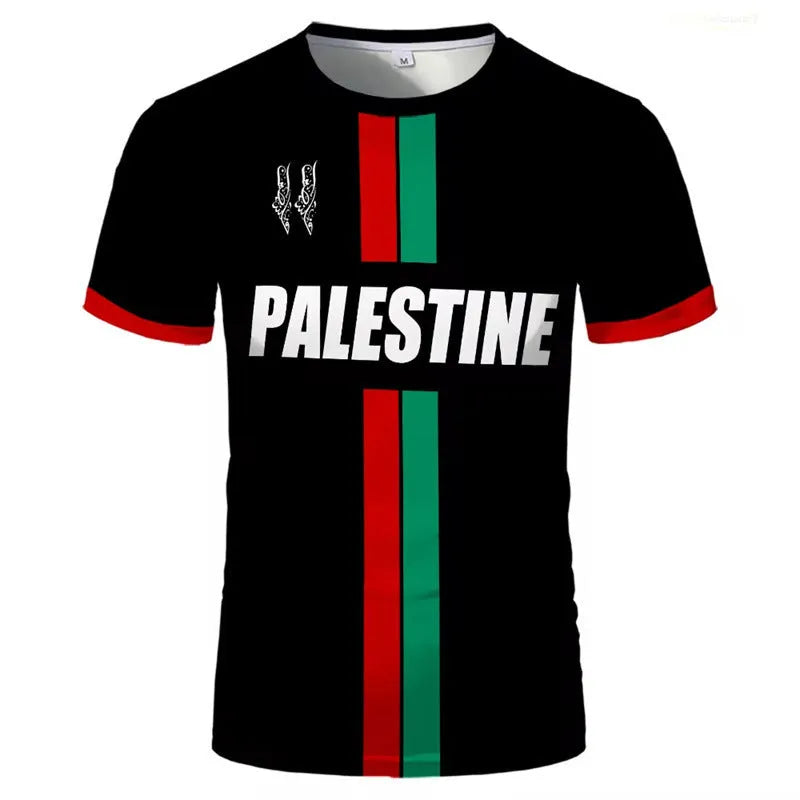 3D printed football graphic t-shirt in black or white with spandex fabric and half sleeves