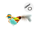 Simulated bird cat plush toy in blue kingfisher colour with lightweight plush construction