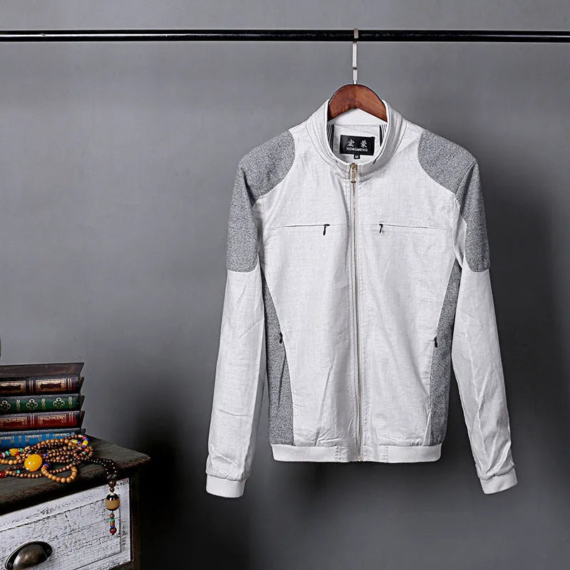Men's thin linen jacket in cotton fabric available in multiple colours with regular fit design