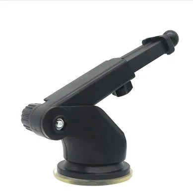 Universal telescopic car phone holder with adjustable long rod mounted on car dashboard