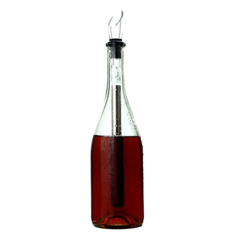 Stainless steel wine chilling rod with acrylic pourer, total length 32cm