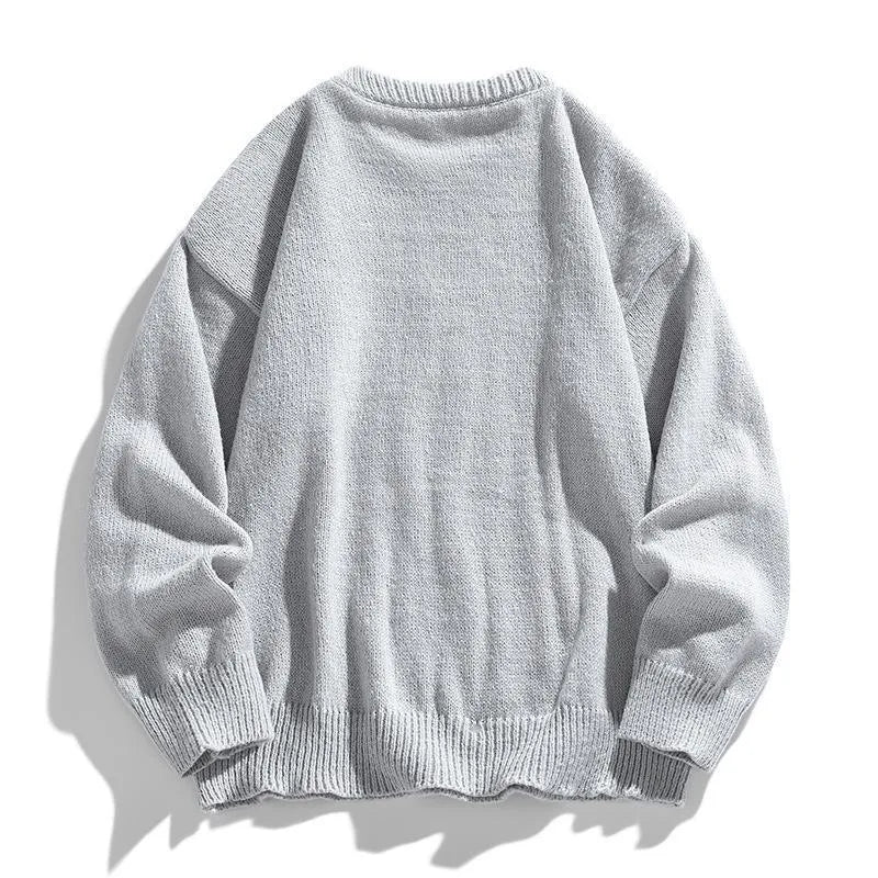 Twist stripes pullover furry sweater in cloud blue for teenagers, thick chemical fibre blend, straight fit