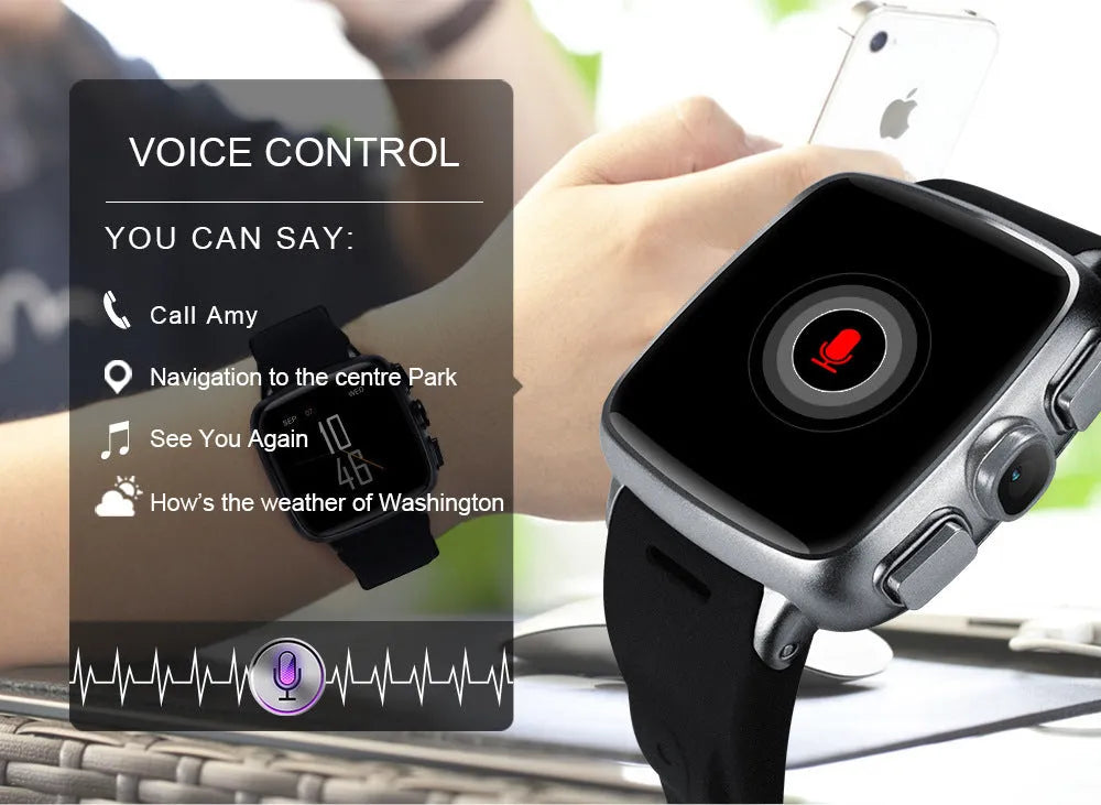 Z01smart watch with 1.54 inch touchscreen showing Android notifications