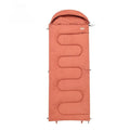 Cotton sleeping bag for outdoor camping in ochre or olive green colour