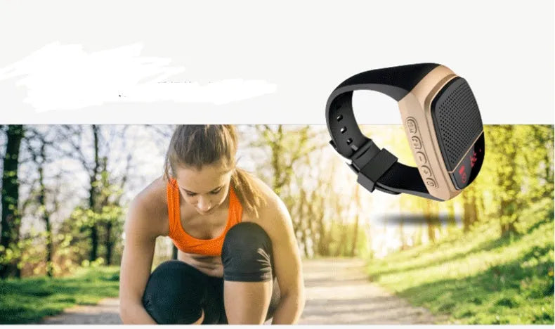 B90 wireless Bluetooth speaker watch with waterproof and drop-proof design for outdoor sports, black colour