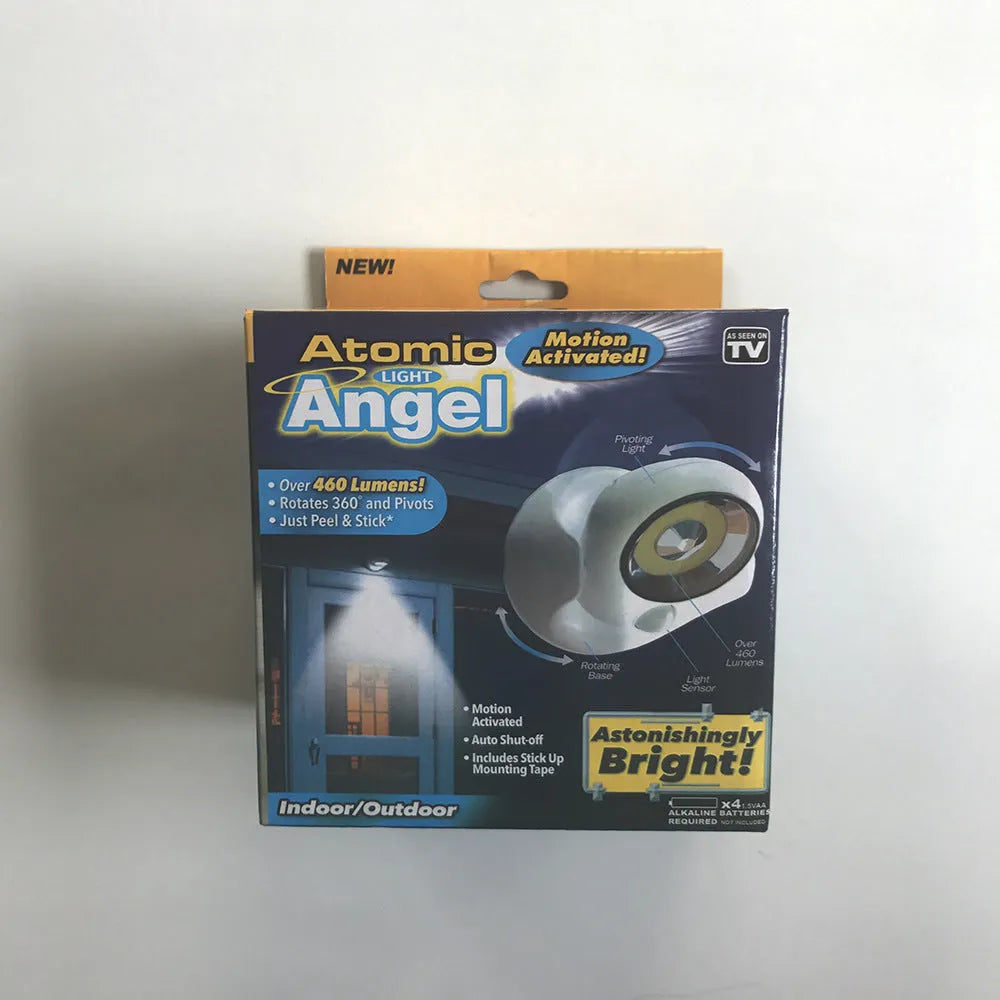 White Atomic Angel induction lamp measuring 13.3 cm with touch activation