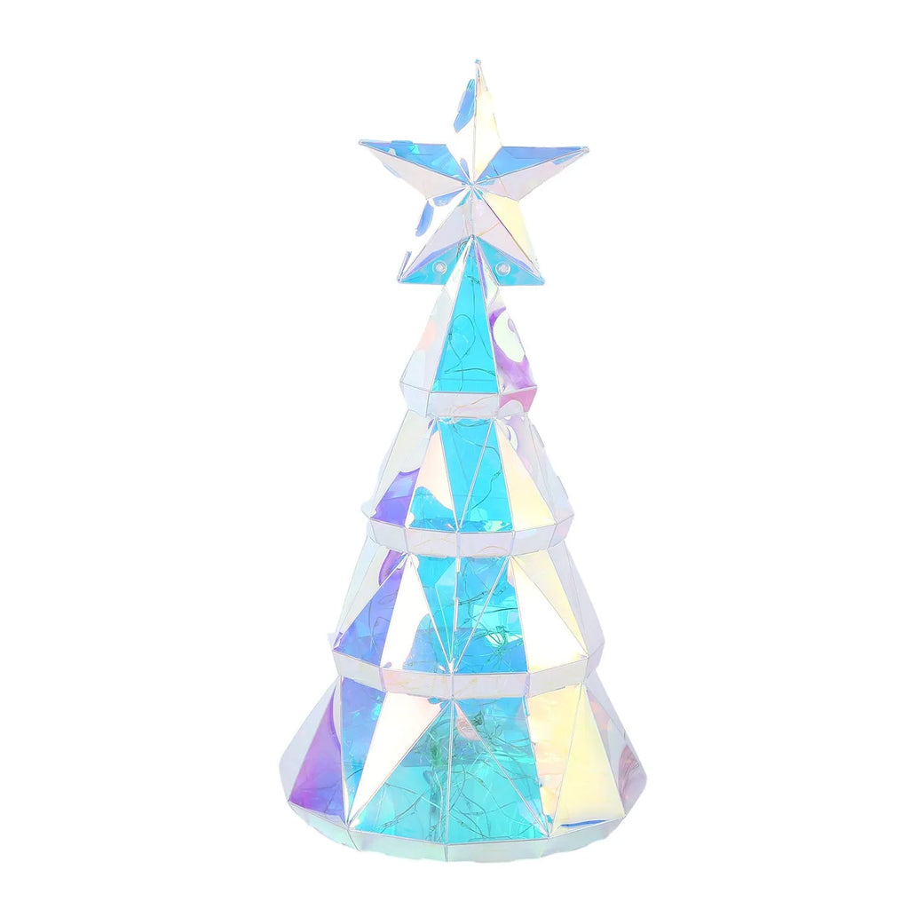 Colourful cartoon Christmas tree light decoration measuring 20cm tall made from PET plastic