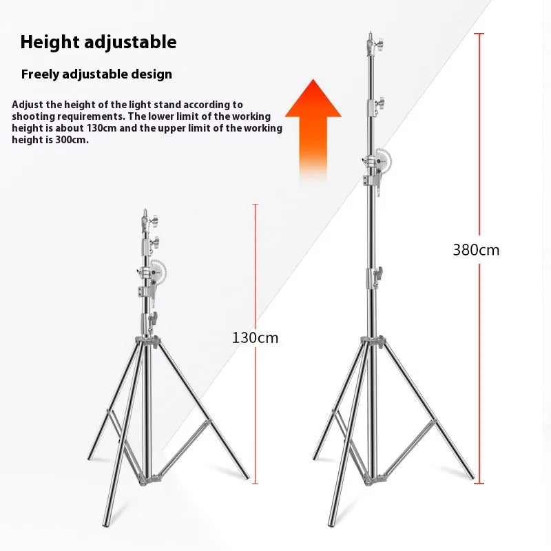 Stainless steel ceiling lamp rack with cross arm design and adjustable height mechanism