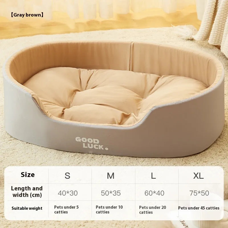 Four Seasons washable windproof cat nest in grey with PP cotton filling, upright walls, plush texture